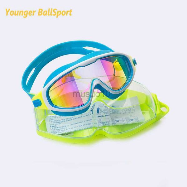 Goggles плавающие Goggles Kids Anti-Fog ультрафиолетовая защита прозрачные шляпы с широким зрением с затычками для ушей в течение 6-15 лет Дети Водонепроницаемый прохладный HKD230725