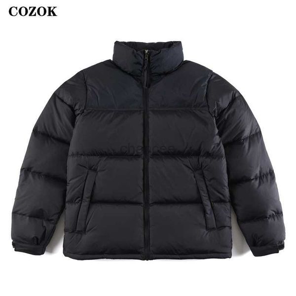 Jaquetas de penas femininas americanas de inverno puffer para homens mulheres casaco de pato branco com zíper gola alta multicolorida parkas grossas de pedra de rua tamanho grande HKD230725