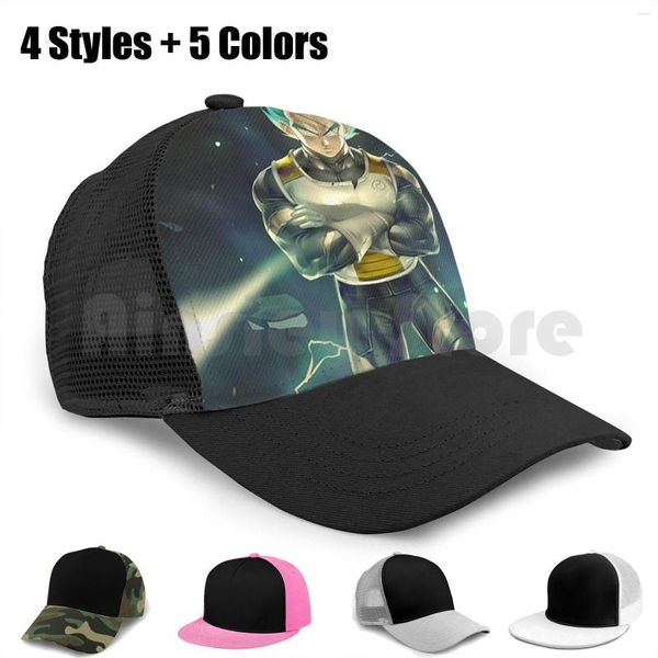 Шариковые шапки SSJ Blue Baseball Cap DIY Mesh Hip Hop Регулируемая DBZ Highquality Manga Anime Super