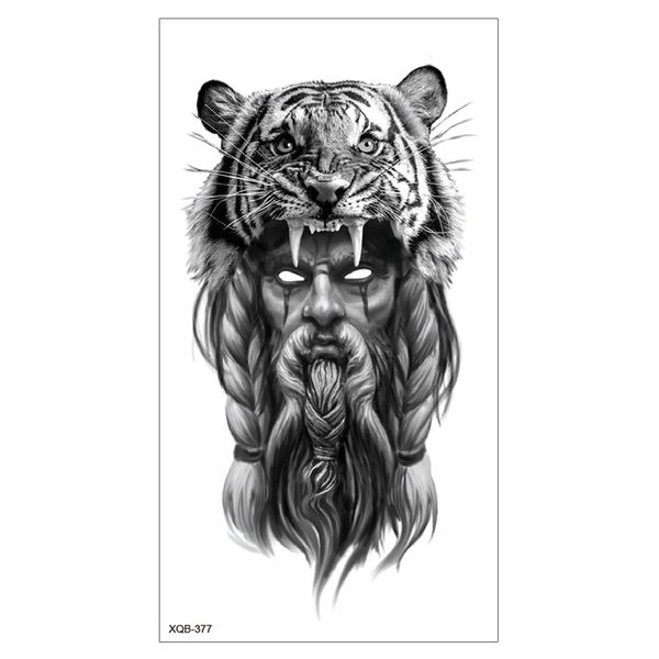 40 estilos de adesivos de tatuagem de animal leão tigre lobo morte caveira tatuagem temporária assustador esqueleto flor tatuagem adesivos para homens crianças