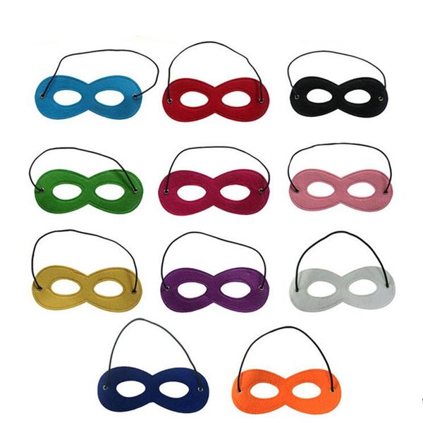 10 pçs mulheres meninas cor sólida máscara de feltro para crianças adultos performance adereços máscaras festa de aniversário máscaras de halloween cosplay