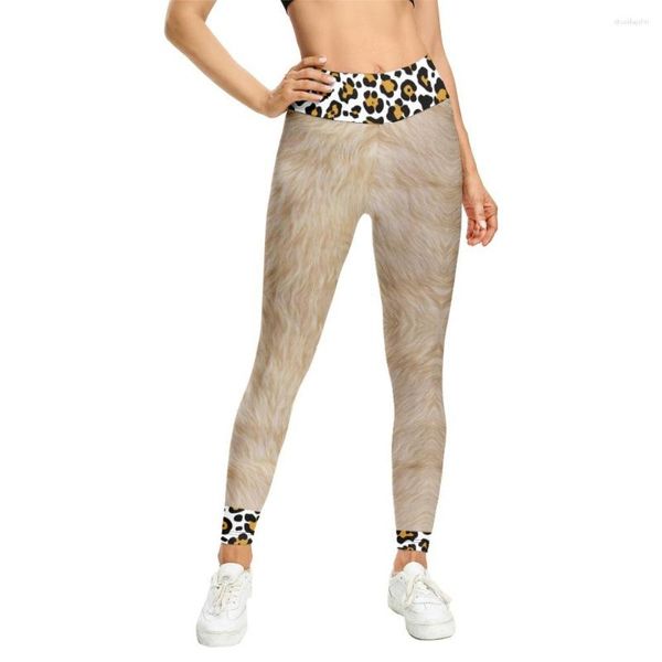 Kadın Tayt Leopar Hayvan Dokusu Kadın Yüksek Bel 3D Baskı Giyim Giyim Yoga Pantolon Leggins Femme Egzersiz Seksi Legins