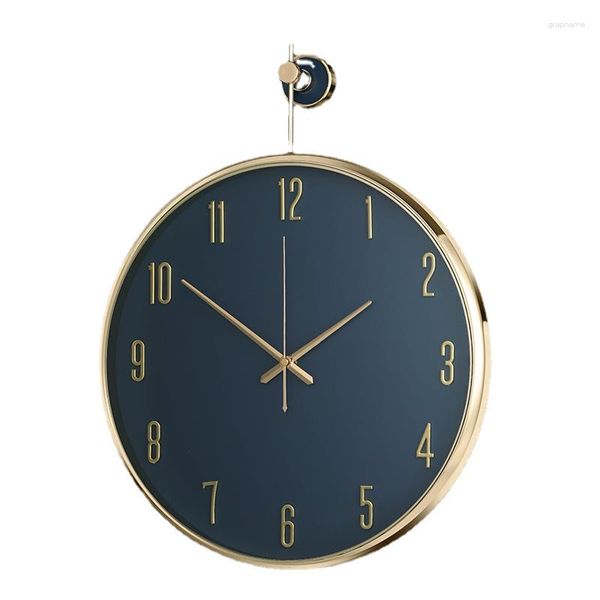 Orologi da parete Orologio moderno di lusso Orologio grande in metallo Decorazioni per la casa in oro Meccanismo silenzioso Decorazione soggiorno Idee regalo