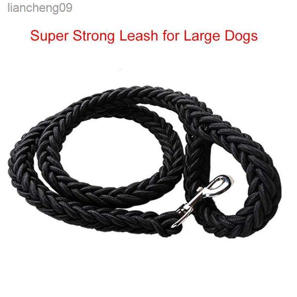 130 cm L/XL Superstarke, grobe Nylon-Hundeleine, armeegrünes Segeltuch, zweireihig, verstellbares Hundehalsband für mittelgroße und große Hunde L230620