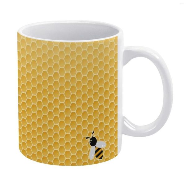 Кружки шмель пчелы крутите милый сотовой принт оптом смешные керамические чашки капучино