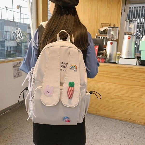 Borse da scuola Borsa da zaino per orecchie lunghe Ragazza Cartone animato femminile Anmie Bagpack Zaino per adolescenti da donna College Bookbag