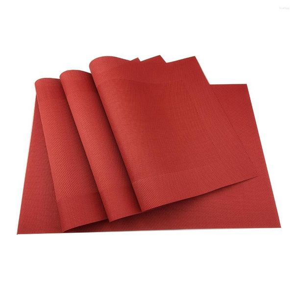 Tovagliette 4 pz/lotto Rosso Panno Impermeabile Pad Pad Antiscivolo Tovaglietta Decorazioni Nere Mat Squisito TB Vendita