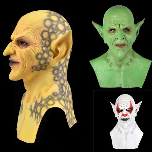 Branco, verde, amarelo, rápido, novo arnês de máscara de fantasma, palhaço demônio, vampiro, máscara de orc, festa de aniversário de Halloween, engraçado213S