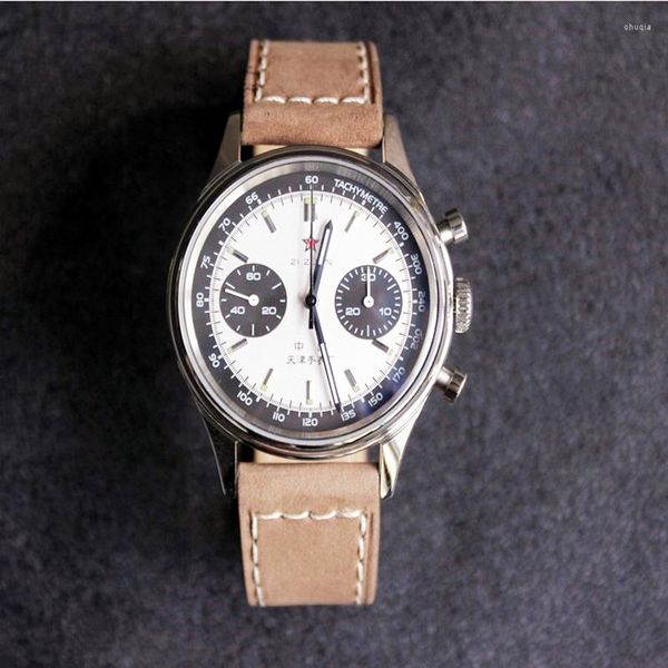 Armbanduhren Militär 1963 Uhr 40mm und 38mm Durchmesser ST1901 Manuelle mechanische Bewegung Mann Uhr Luftfahrt Chronograph Geschenk Männer
