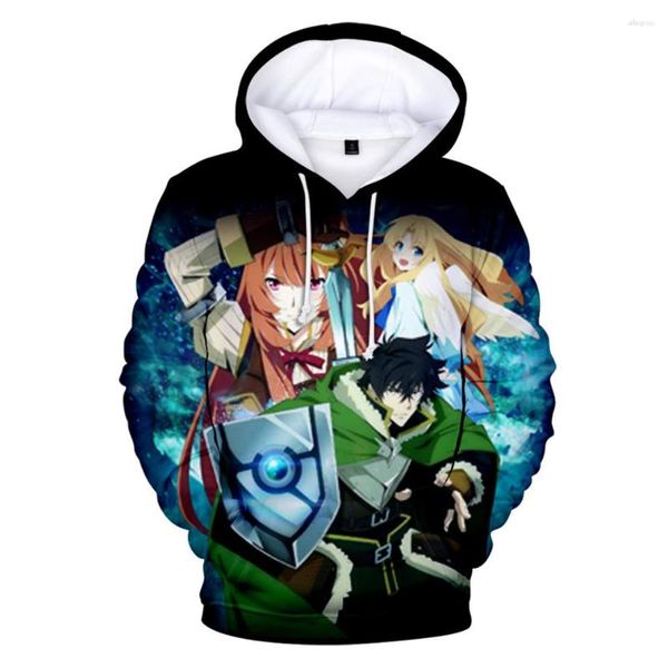 Moletons masculinos com estampa 3D Anime The Rising Of Shield Hero Moletom com capuz masculino/feminino outono inverno moletom cartoon manga longa casacos infantis