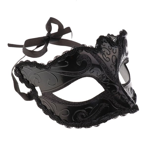 1 Stück Halloween Cosplay Sexy Augenmaske Schwarz Weiß Spitze Venezianische Maskerade Tiara Sexy Frauen Männer Kostüm für Karneval Party