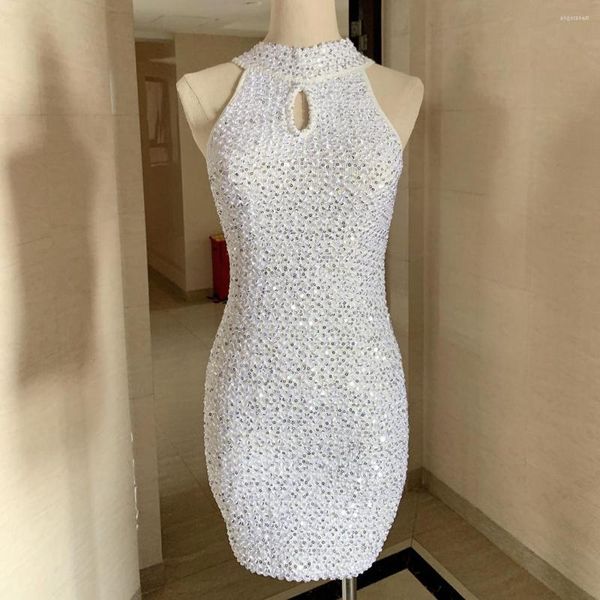 Vestidos casuais de alta qualidade com lantejoulas plissadas sexy justas esticadas ocas bodycon mini vestido feminino roupa de clube noturno roupa de design de luxo roupas de marca