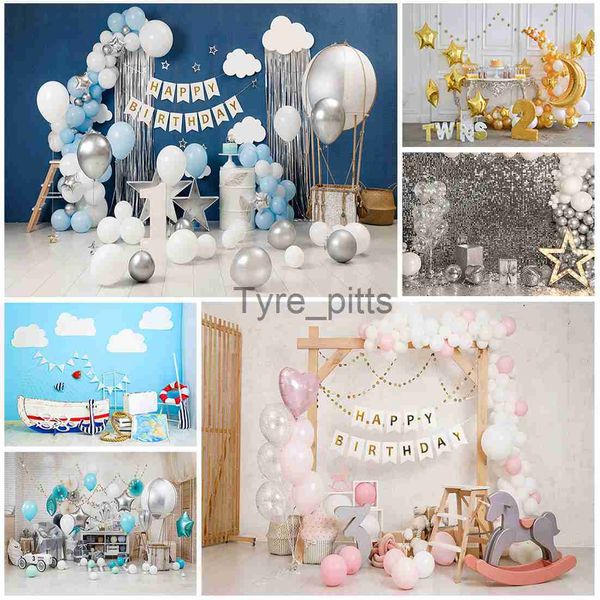 Materiale di base 3 anni 1 anno festa di compleanno decorazione palloncino fotografia sfondo vinile sfondo studio fotografico per bambini x0724