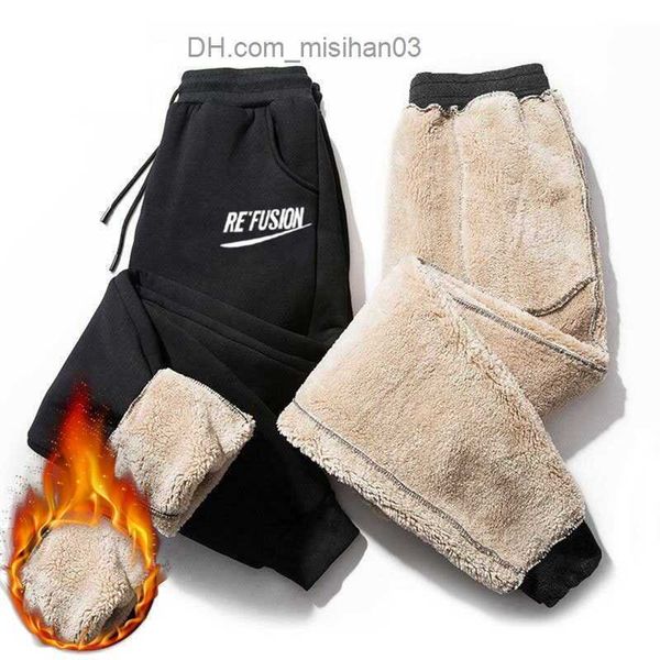 Calças Masculinas Jodimity Calças Masculinas Quentes Soltas Estampadas de Pelúcia Esportes Casuais de Lã Seca Quente Calças de Trilha Outono Inverno P230529 Z230727