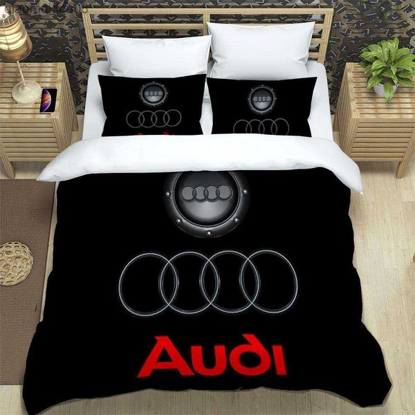 Capa de edredom A-Audi com capas de microfibra personalizado com foto 3D impresso digital conjunto de cama duplo completo Queen King L230704