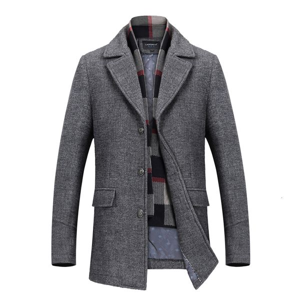 Masculino misturas masculino inteligente casual casaco de lã turn down colarinho jaqueta outerwear engrossar quente masculino trench negócios casacos homem 230725