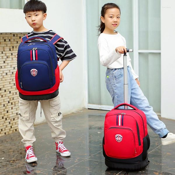 Schultaschen, Grundschultasche für Kinder, Jungen und Mädchen, Klassen 1–3–6, leichter Trolley-Rucksack für Kinder mit Rollen