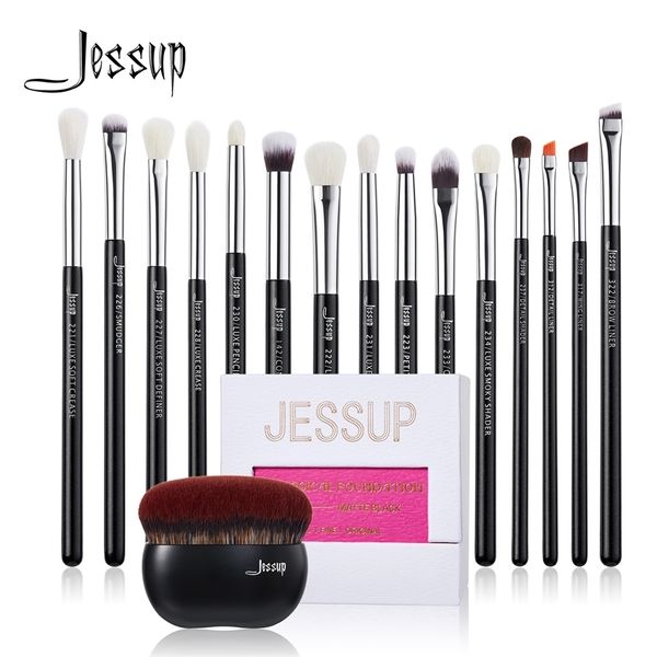 Ferramentas de Maquiagem Jessup Conjunto de Pincéis de Maquiagem para os Olhos 15pcs Precise Eyeshadow Brush Eyebrow Eyeliner Blending Concealer Natural Synthetic Black T177 230724