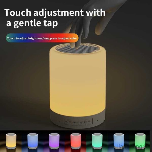 Altoparlanti portatili Altoparlante Bluetooth portatile Mini lettore wireless Touch Pat Light Lampada da comodino a LED colorata per dormire meglio R230725