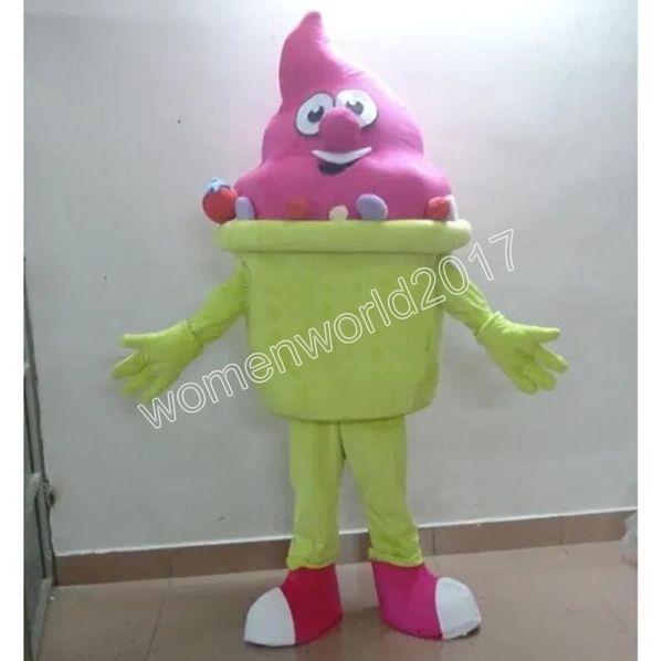 Costume da mascotte per gelato di dimensioni per adulti, giacca di pelle, costume di Halloween, gioco di ruolo, costume peloso