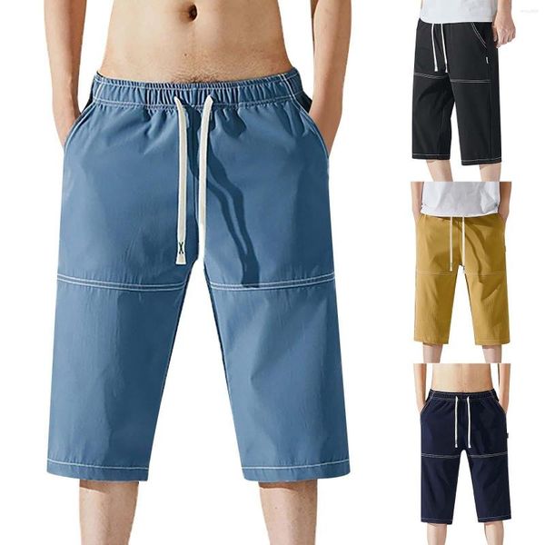 Herren-Shorts, schnell trocknend und atmungsaktiv, Sommer-Caprihose für Freizeithosen, Reisen, locker sitzende Arbeitskleidung