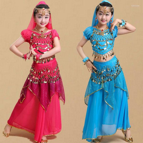 Gym Kleidung Kinder Bauchtanz Kostüm Kinder Kleid Kind Bollywood Kostüme Für Mädchen Leistung Tragen 6 Farben