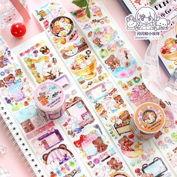 Confezione regalo Cute Bear Friends Special Oil Washi Tapes Forniture scolastiche Nastro adesivo adesivo Adesivo per scrapbooking fai-da-te