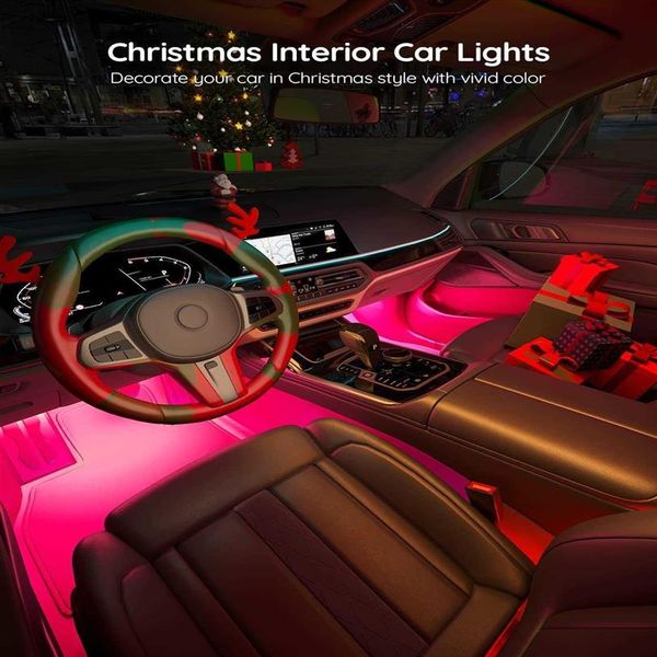 Três em uma luz ambiente Bluetooth com carro USB luz do carro batida de música LED barra de luz de boas-vindas312c