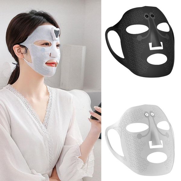 Massaggiatore viso Maschera elettronica Micro correnti Face Lift Skin Whiten Antirughe Silicone Bendaggio Maschera Gel Massaggiatore viso Apparecchio riutilizzabile 230725