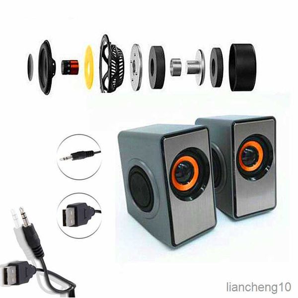 Altoparlanti portatili Altoparlanti per computer con bassi stereo Altoparlante multimediale alimentato cablato Altoparlante da tavolo per PC Smartphone R230727