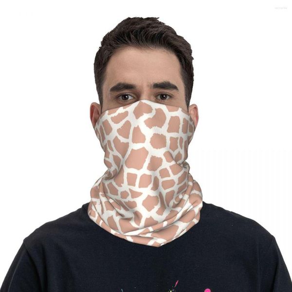 Lenços de pele de pele de girafa dos desenhos animados Bandana capa de pescoço estampado envoltório de animal Cachecol quente para caminhada unissex adulto inverno