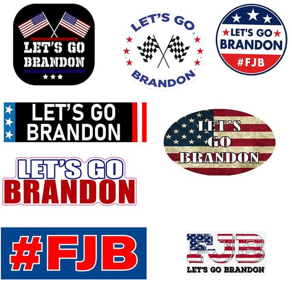 100pcs-pack Let's Go Brandon Stickers Pack FJB Pack Meme American USA FJB Виниловые наклейки 3-дюймовый телефон Телефон Телефон Управление WAT172K