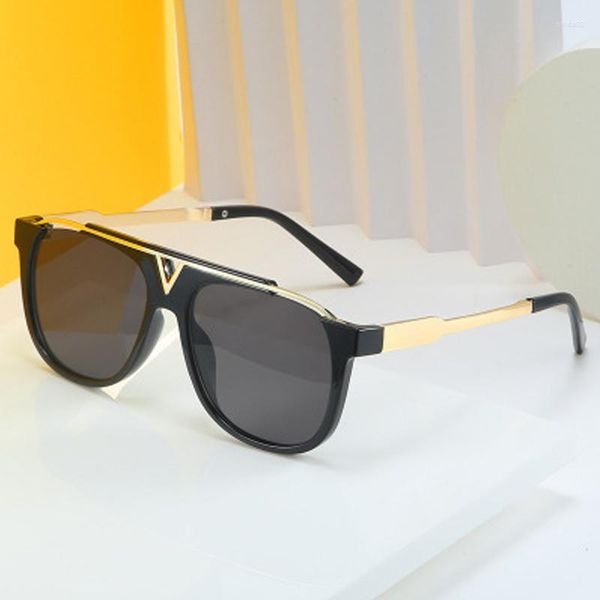 Sonnenbrille Luxus Pilot Stil Herren Cool Großer Rahmen Quadratisch Mode Retro V UV400