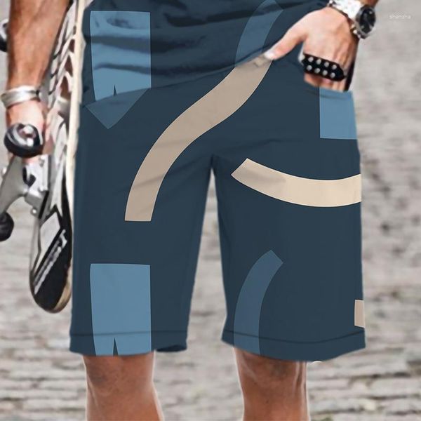 Pantaloncini da uomo stampati in 3D larghi comodi 2023 divertente motivo streetwear elastico in vita spiaggia oversize abbigliamento da uomo casual cool