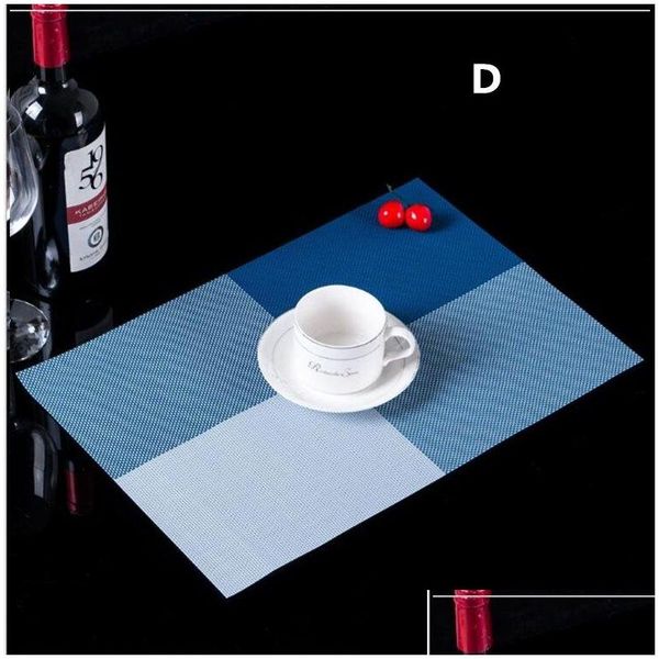 Esteiras Almofadas Pvc Placemat Antiderrapante Mesa de Plástico À Prova D'Água Lugar de Jantar Prato Acessórios de Cozinha Drop Delivery Home Garden Otvpc