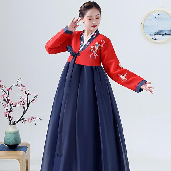 Abbigliamento etnico Abito da corte ricamato tradizionale sudcoreano Costume da esibizione di danza nazionale delle donne antiche