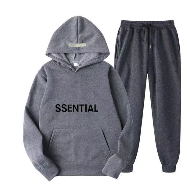 Conjunto de agasalhos masculinos designer suéter feminino de duas peças conjuntos femininos outono e inverno novo conjunto de suéter casual com capuz conjunto de impressão de letras de alta qualidade tendência roupas femininas