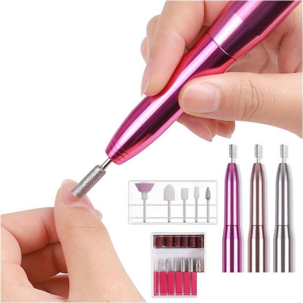 Accessori per trapano per unghie New Electric Hine Portable Usb Nails File Polishing Tool Manicure Forniture per unghie per uso domestico e in salone Dhvin