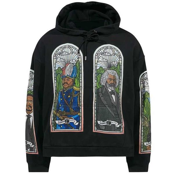 Tasarımcı Moda Giyim Erkek Sweatshirts Hoodies Owen'ın Aynı Bariyerleri NY Pullover Hoodie Dini Heykel Yıldızı Aynı kazak kazak