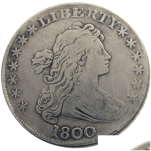 Arti e mestieri Monete degli Stati Uniti 1800 Busto drappeggiato Ottone placcato argento Dollaro Lettera Bordo Copia Coin Drop Consegna Casa Giardino Dhgap