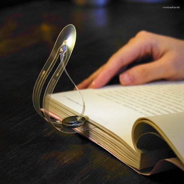 Luzes noturnas JANPIM Bookmark Light LED pequeno portátil para quarto de estudante criativo