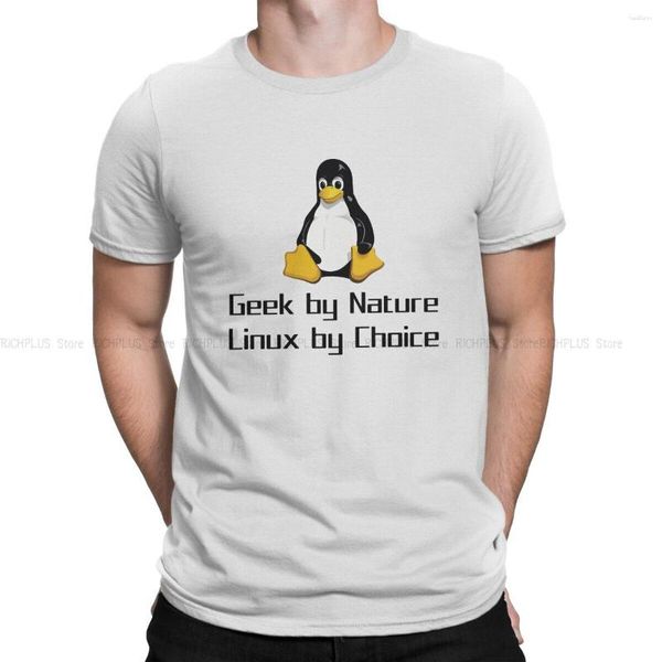 Мужские футболки Teem By Geek By Nature Tshirt для мужчин Linux Операционная система новинка новинка полиэфирная рубашка мягкая