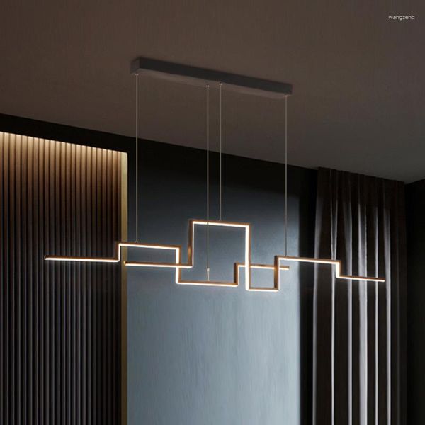 Подвесные лампы современные минималистские светодиодные светильники туснится черные для столовой столовой кухня офис домашний декор дизайн подвески подвески