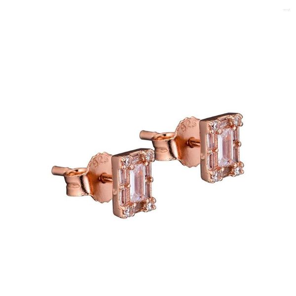 Ohrstecker aus 925er-Sterlingsilber, leuchtende Rose, passend für Damen, Geschenk, europäischer Stil, Schmuck, trendig