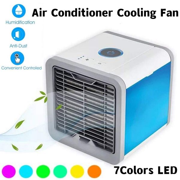 Condizionatori d'aria Mini condizionatore d'aria portatile per uso domestico Ventilatore d'aria a LED a 7 colori Ventilatore per acqua fredda Umidificatore Ventilatore USB desktop 230726