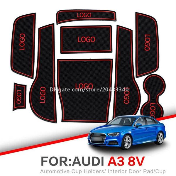 Auto-Tor-Slot-Pad, Wasser-Untersetzer, rutschfeste Innenmatten für Audi A3 2013–2019