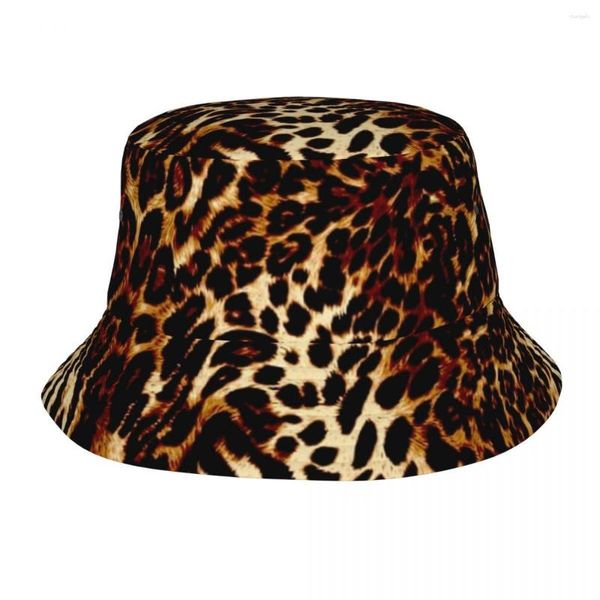 Berretti LEOPARD Fine Art Tiger Bob Hat per Teen Beach Abstract Fur Jungle Cappelli da sole Fashion Packable Outdoor Fishing