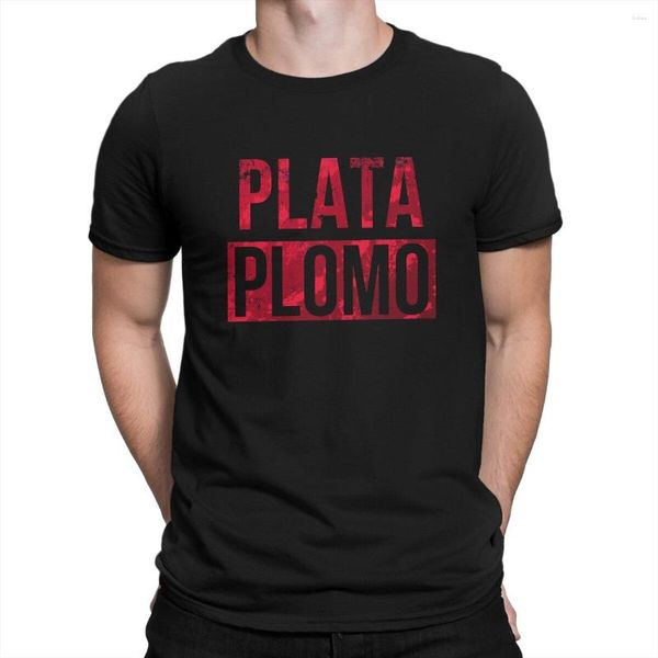 Herren-T-Shirts, Narcos Crime TV, Pablo Escobar, kreatives T-Shirt für Männer, Plata O Plomo, rotes Hemd mit rundem Kragen, Hip Hop, Geschenk, Kleidung, Streetwear