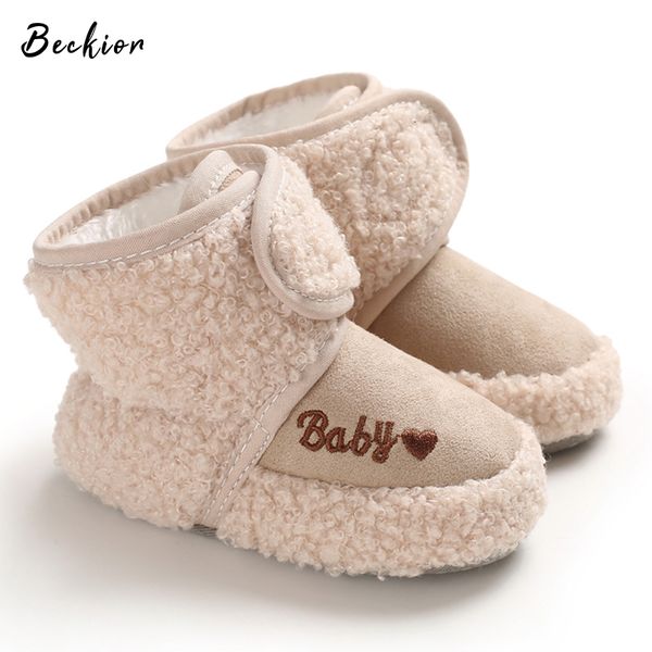 First Walkers 2023 Infant Baby Toddler Shoes Winter Warm Ankle Boots Girls Cotton Toe Round Booties Boys Snow Soft Fashion 230726