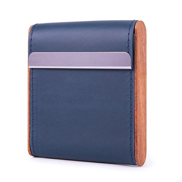 New Smoking Portasigarette in pelle colorata in legno Design innovativo portatile Scatola di immagazzinaggio di tabacco per erbe secche Custodia esclusiva Flip Cover Custodia a prova d'umidità